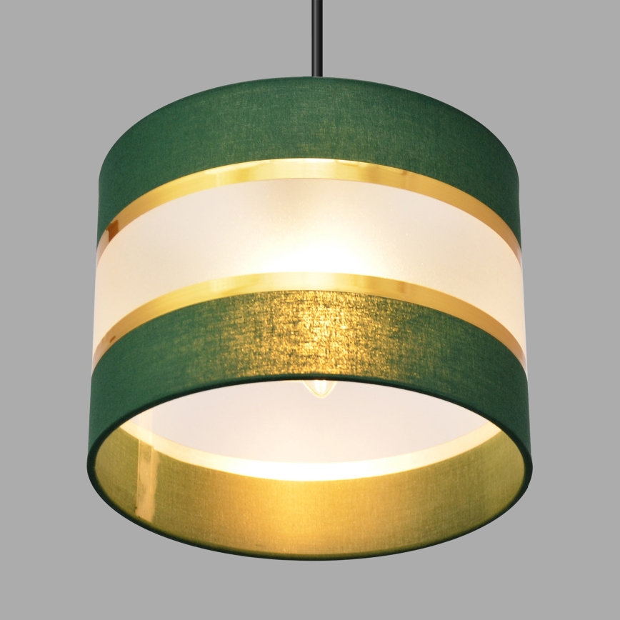 Suspension filaire HELEN 3xE27/15W/230V vert/doré