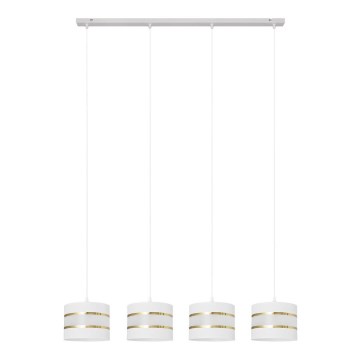Suspension filaire HELEN 4xE27/15W/230V blanc/doré