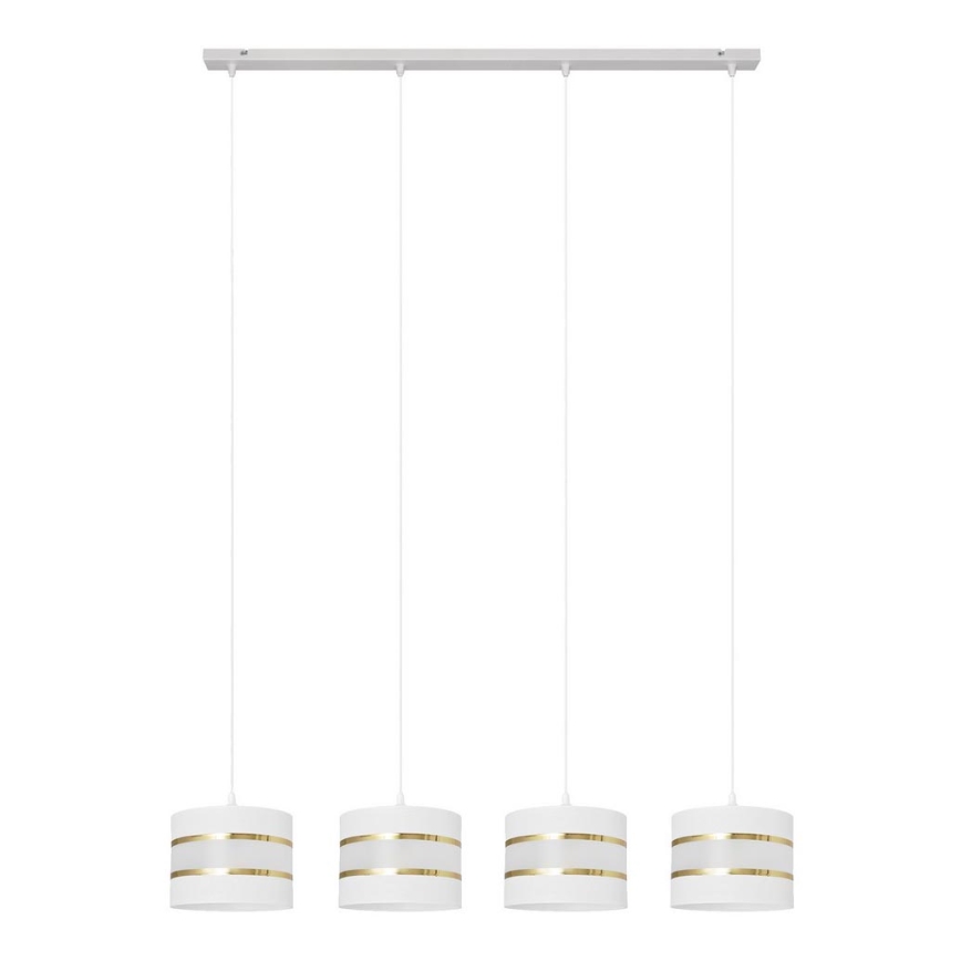 Suspension filaire HELEN 4xE27/15W/230V blanc/doré