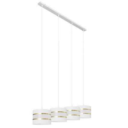 Suspension filaire HELEN 4xE27/15W/230V blanc/doré