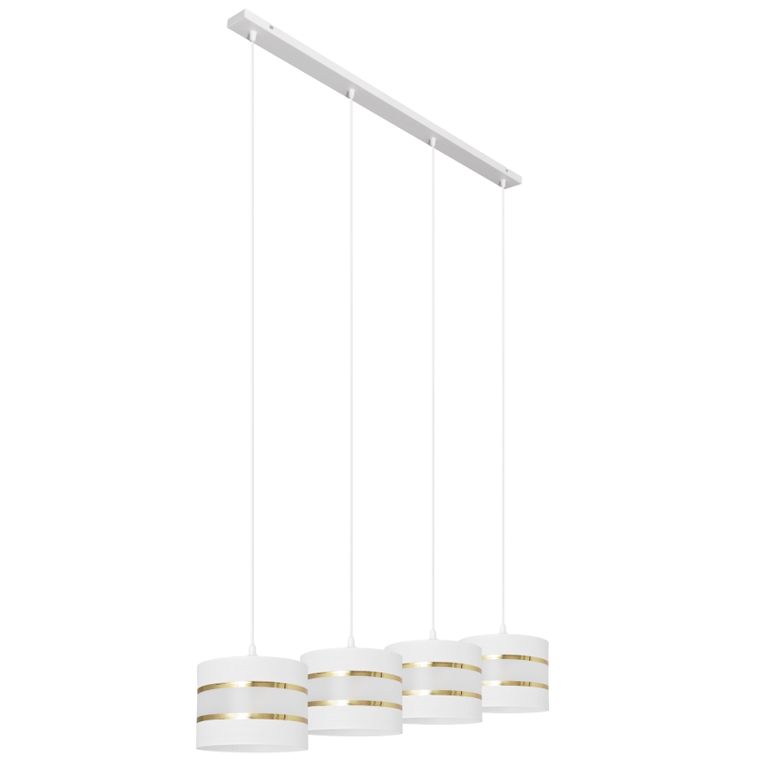 Suspension filaire HELEN 4xE27/15W/230V blanc/doré