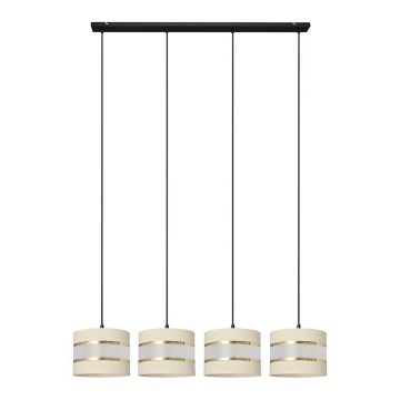 Suspension filaire HELEN 4xE27/15W/230V crème/noir/doré