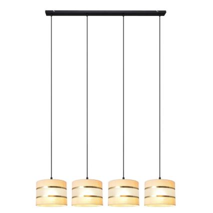 Suspension filaire HELEN 4xE27/15W/230V crème/noir/doré