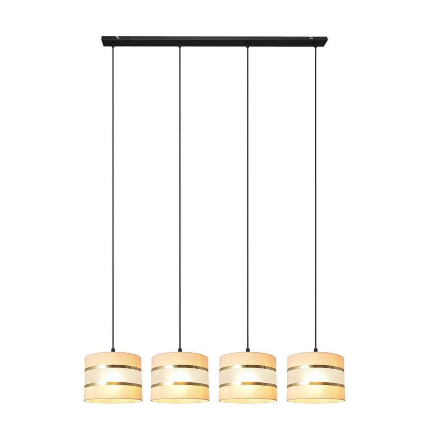 Suspension filaire HELEN 4xE27/15W/230V crème/noir/doré