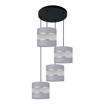 Suspension filaire HELEN 4xE27/15W/230V gris/noir