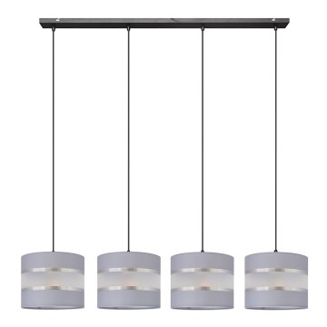 Suspension filaire HELEN 4xE27/15W/230V gris/noir