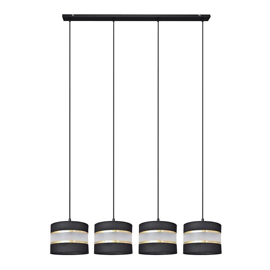 Suspension filaire HELEN 4xE27/15W/230V noir/doré