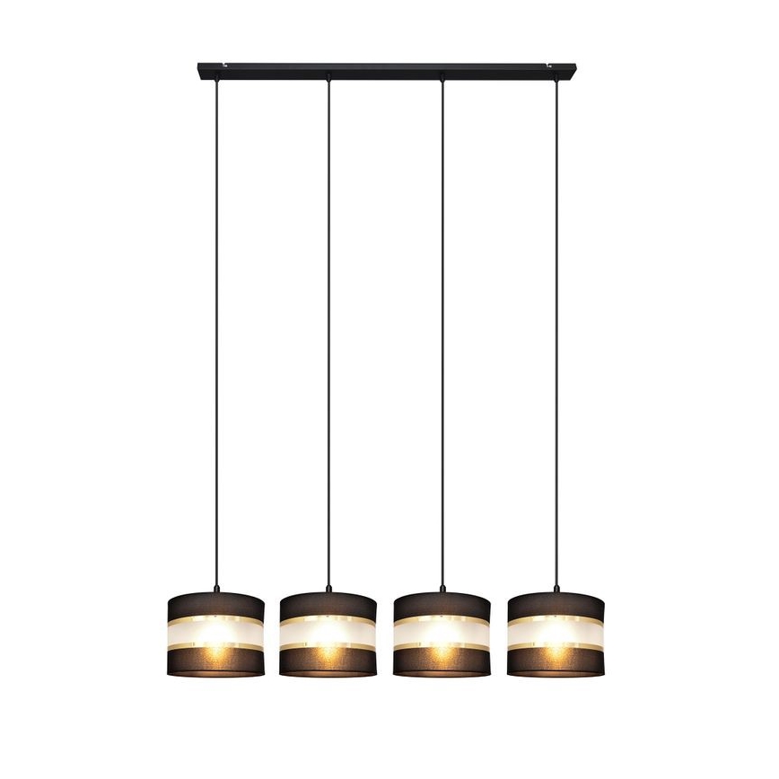 Suspension filaire HELEN 4xE27/15W/230V noir/doré