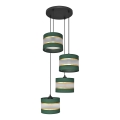 Suspension filaire HELEN 4xE27/15W/230V vert/doré