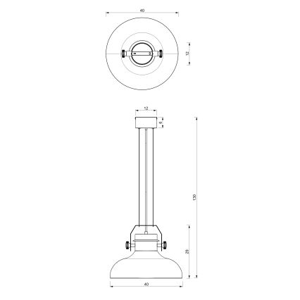 Suspension filaire HELSING 1xE27/60W/230V doré