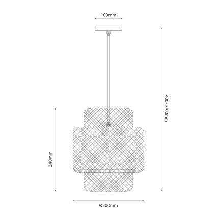 Suspension filaire HESTIA 1xE27/60W/230V d. 30 cm bambou