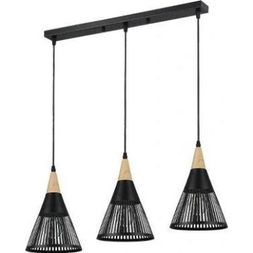 Suspension filaire HIRA 3xE27/60W/230V noir