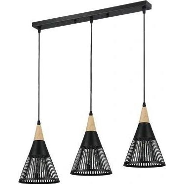 Suspension filaire HIRA 3xE27/60W/230V noir