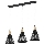 Suspension filaire HIRA 3xE27/60W/230V noir