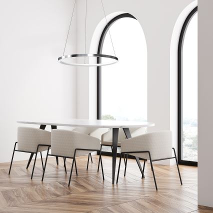 Suspension filaire HOOP LED/27W/230V d. 50 cm 4000K chrome brillant