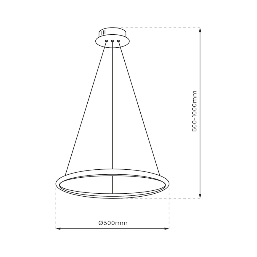 Suspension filaire HOOP LED/27W/230V d. 50 cm 4000K chrome brillant