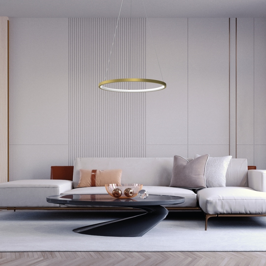 Suspension filaire HOOP LED/27W/230V d. 50 cm 4000K doré