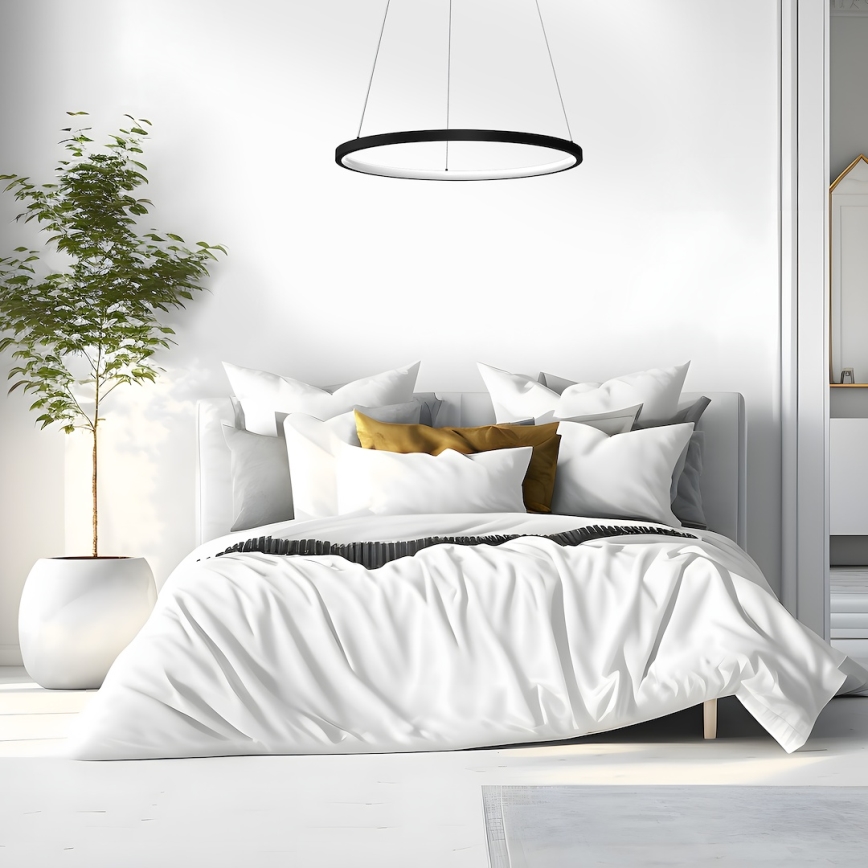Suspension filaire HOOP LED/27W/230V d. 50 cm 4000K noir
