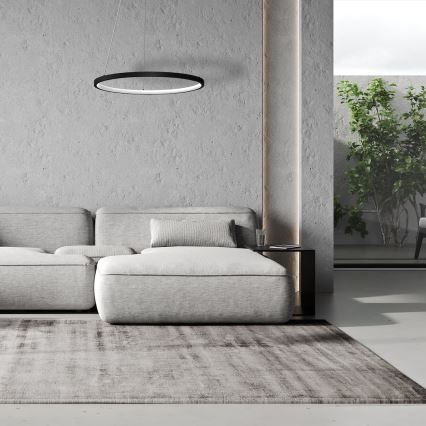 Suspension filaire HOOP LED/27W/230V d. 50 cm 4000K noir