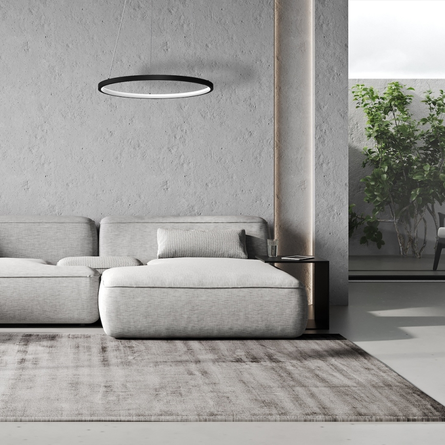 Suspension filaire HOOP LED/27W/230V d. 50 cm 4000K noir