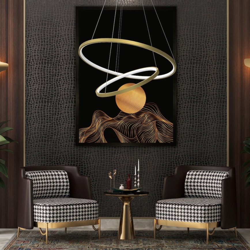 Suspension filaire HOOP LED/51W/230V d. 60 cm 4000K doré