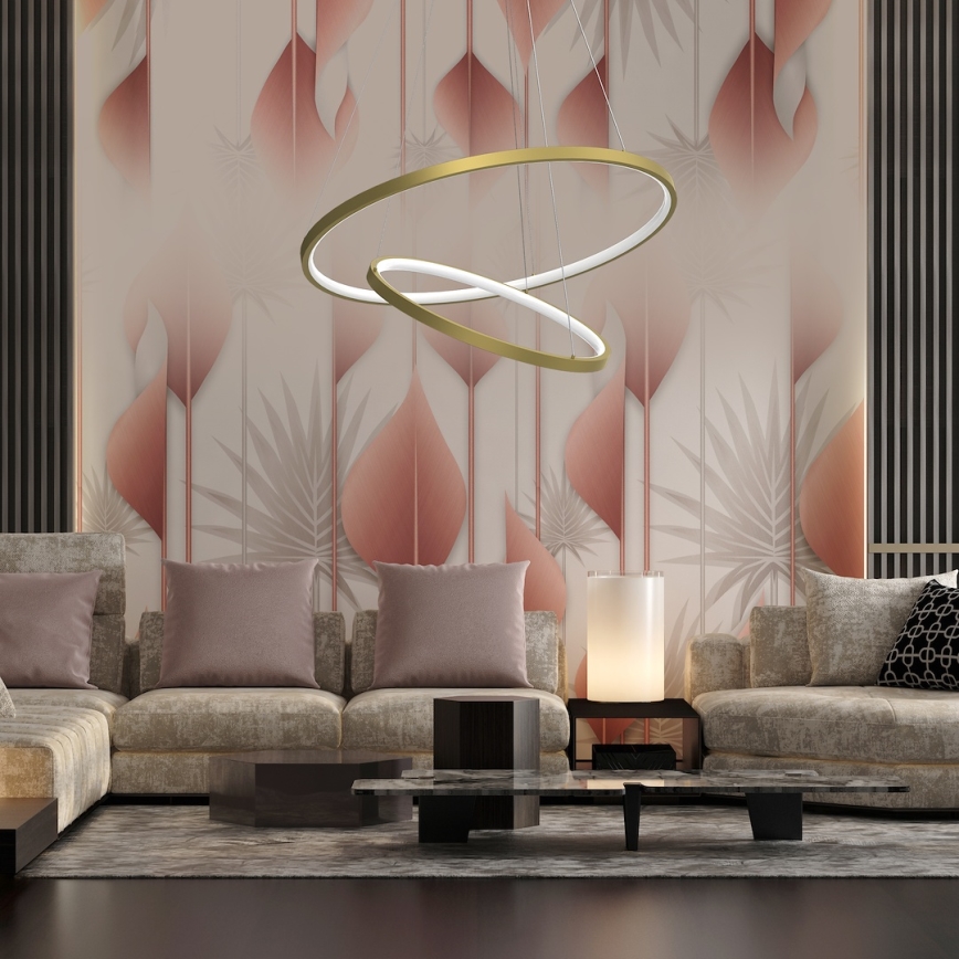 Suspension filaire HOOP LED/51W/230V d. 60 cm 4000K doré