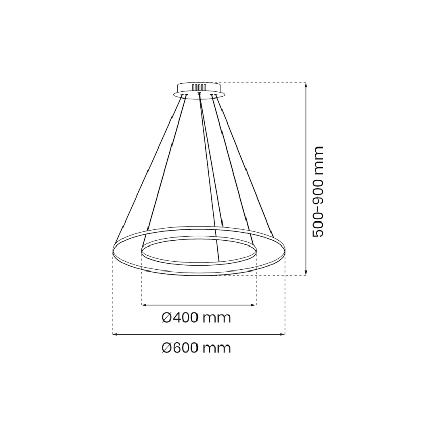 Suspension filaire HOOP LED/51W/230V d. 60 cm 4000K doré