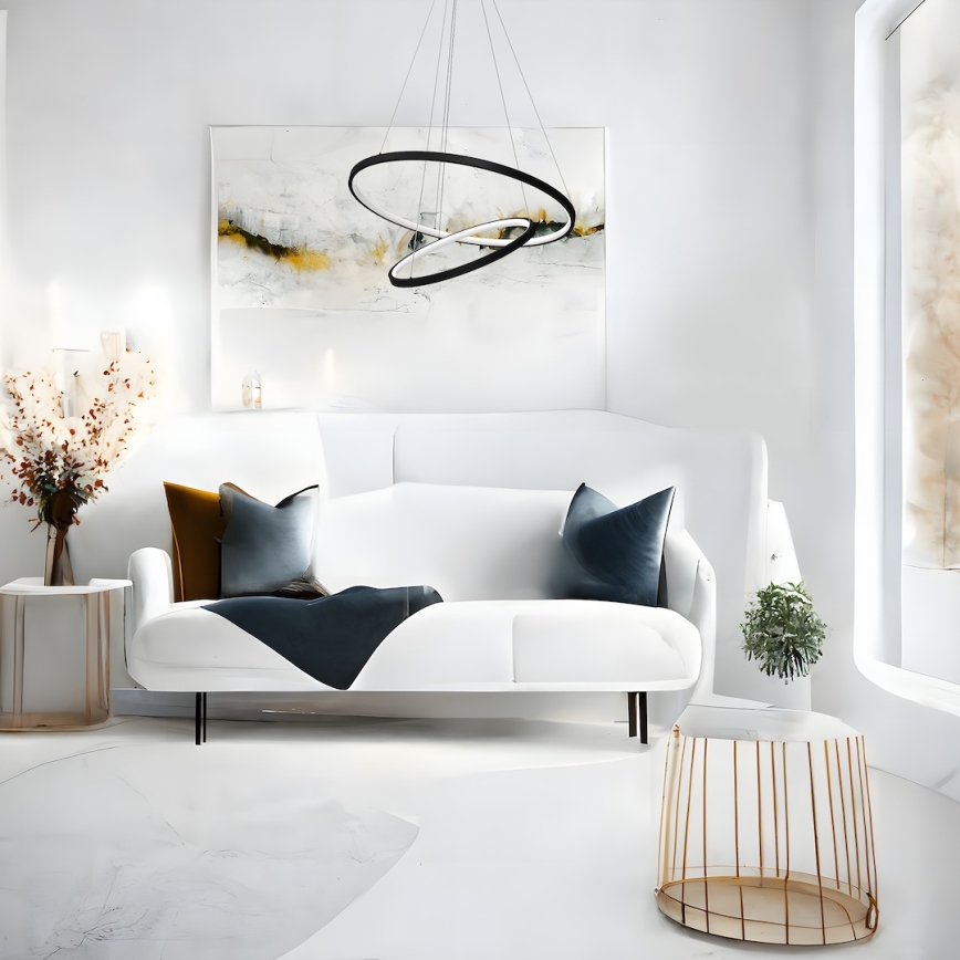 Suspension filaire HOOP LED/51W/230V d. 60 cm 4000K noir