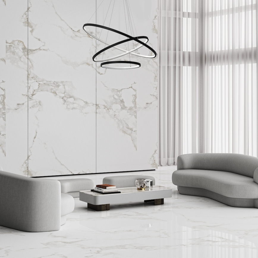 Suspension filaire HOOP LED/93W/230V d. 60 cm 4000K noir