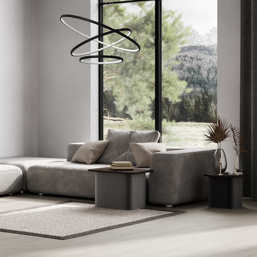 Suspension filaire HOOP LED/93W/230V d. 60 cm 4000K noir