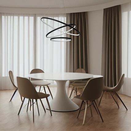 Suspension filaire HOOP LED/93W/230V d. 60 cm 4000K noir