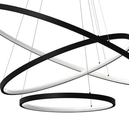 Suspension filaire HOOP LED/93W/230V d. 60 cm 4000K noir