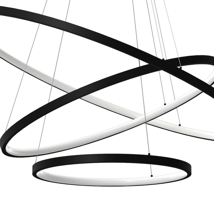 Suspension filaire HOOP LED/93W/230V d. 60 cm 4000K noir