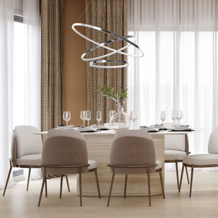 Suspension filaire HOOP LED/93W/230V d. 80 cm 4000K chrome brillant