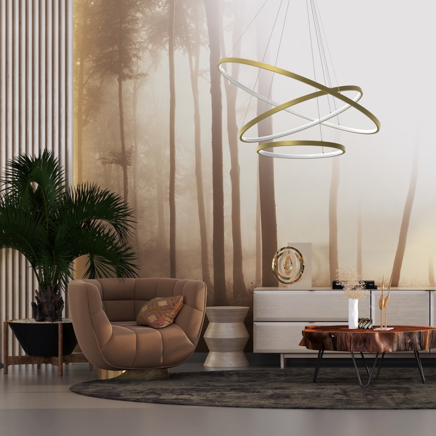 Suspension filaire HOOP LED/93W/230V d. 80 cm 4000K doré