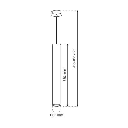 Suspension filaire HUDSON 1xGU10/8W/230V noir