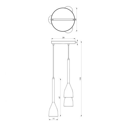 Suspension filaire ISTAPPAR 3xE27/60W/230V noir