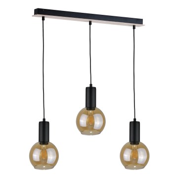 Suspension filaire JANTAR WOOD 3xE27/60W/230V