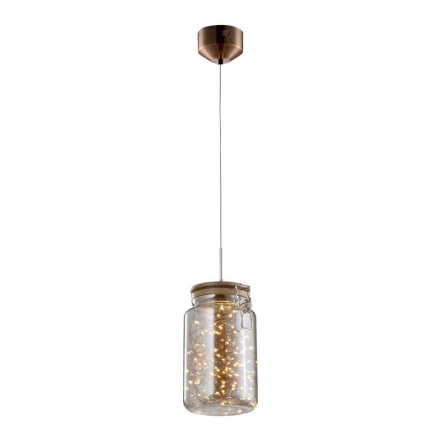 Suspension filaire JAR LED/5W/230V cuivre/bois