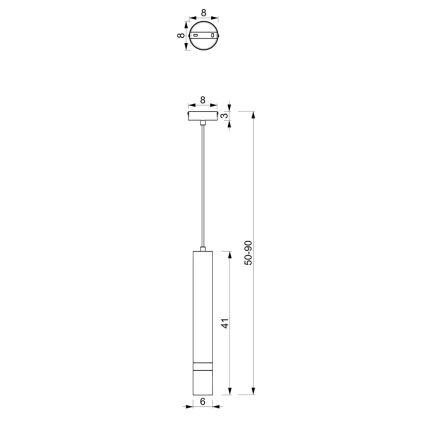 Suspension filaire JOKER 1xGU10/25W/230V bleue