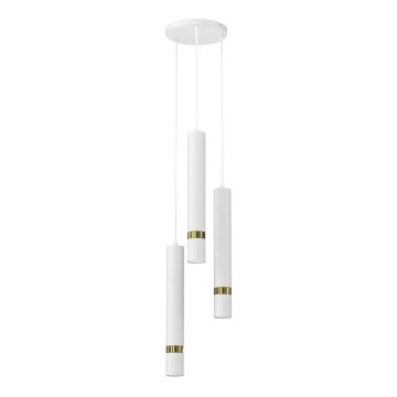 Suspension filaire JOKER 3xGU10/8W/230V blanc/doré