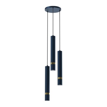 Suspension filaire JOKER 3xGU10/8W/230V bleu/doré