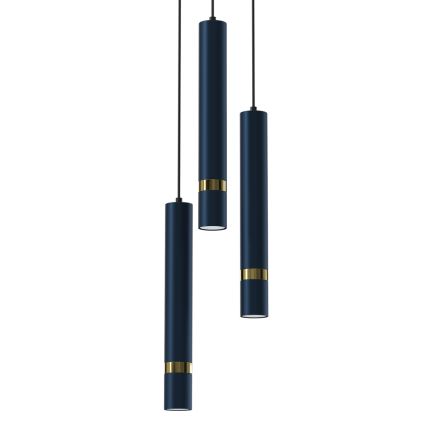 Suspension filaire JOKER 3xGU10/8W/230V bleu/doré