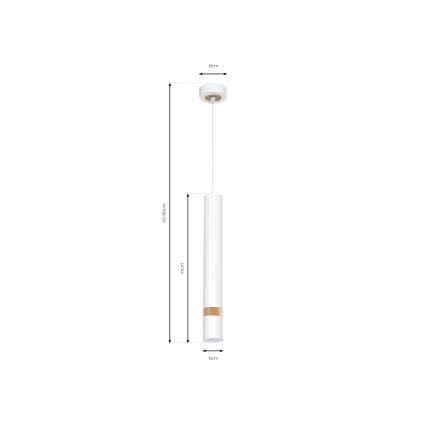 Suspension filaire JOKER WHITE WOOD 1xGU10/8W/230V