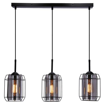 Suspension filaire JONERA 3xE27/40W/230V noir
