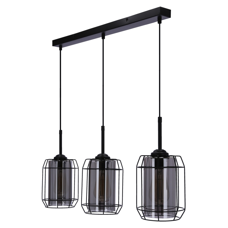 Suspension filaire JONERA 3xE27/40W/230V noir