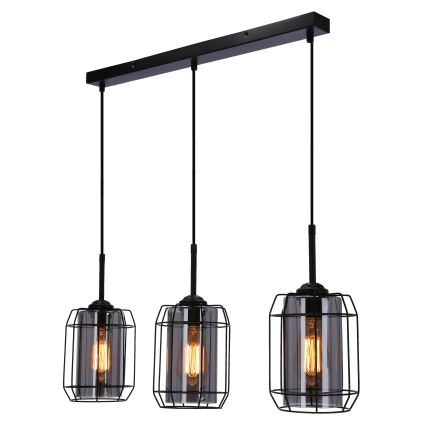 Suspension filaire JONERA 3xE27/40W/230V noir