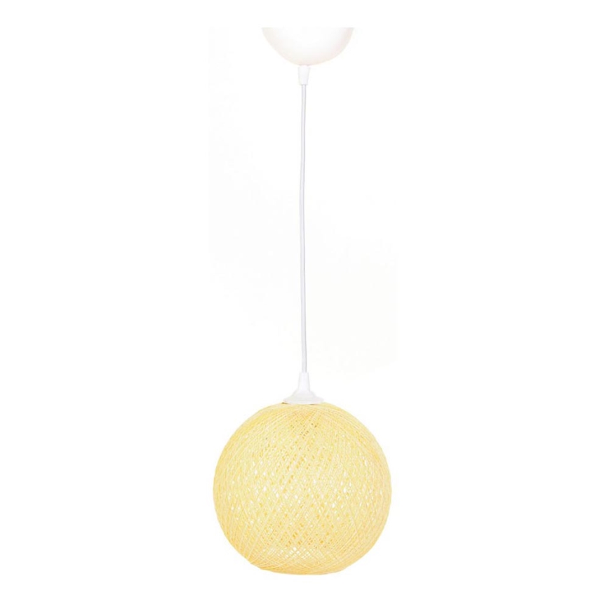 Suspension filaire JUTE 1xE27/60W/230V jaune