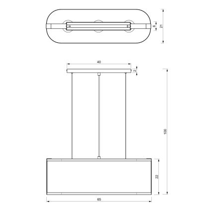 Suspension filaire KAGA 3xE27/60W/230V noir/doré