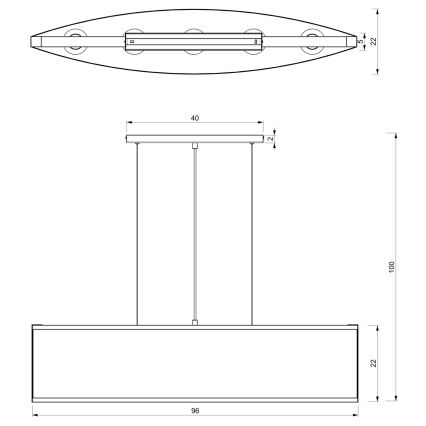 Suspension filaire KAGA 5xE27/60W/230V noir/doré